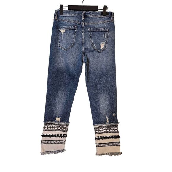 Blank NYC high rise tapered leg cropped distressed jeans. Size 29. - Picture 2 of 5